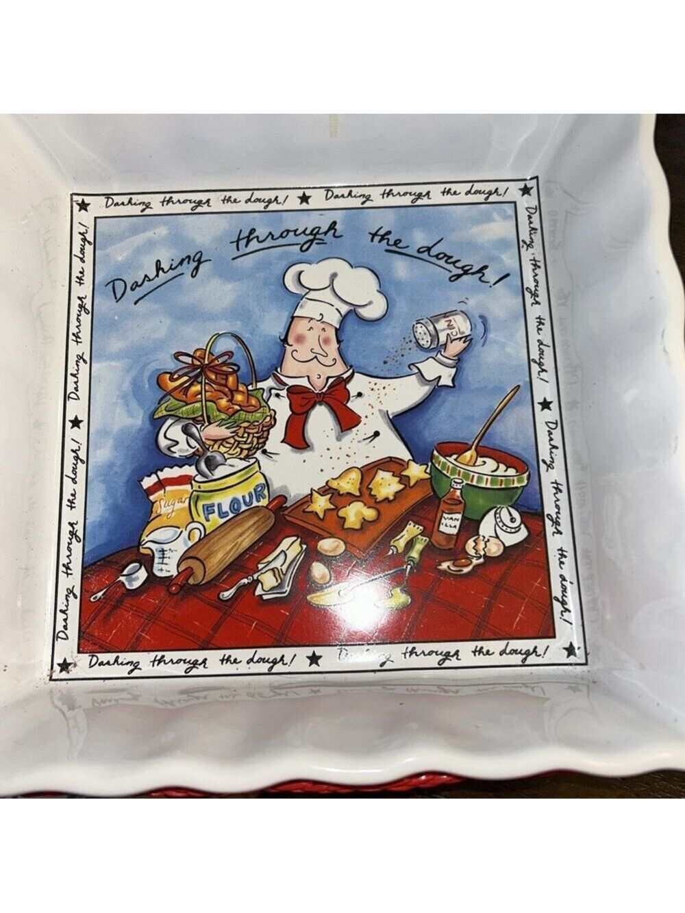 Dashing through the dough brownie dish with wicker basket